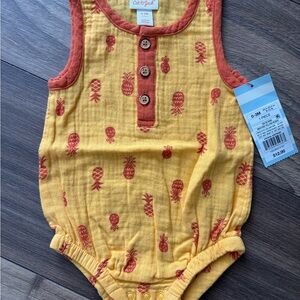Cat & Jack Mustard Pineapple Print Baby Romper